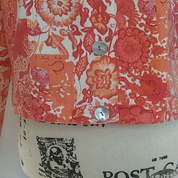 Coldwater Creek Cotton Button Front Blazer Jacket Shell Buttons Petite Small - Picture 3 of 11